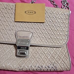 Tod's Light Beige Quilted Shoulder Bag
